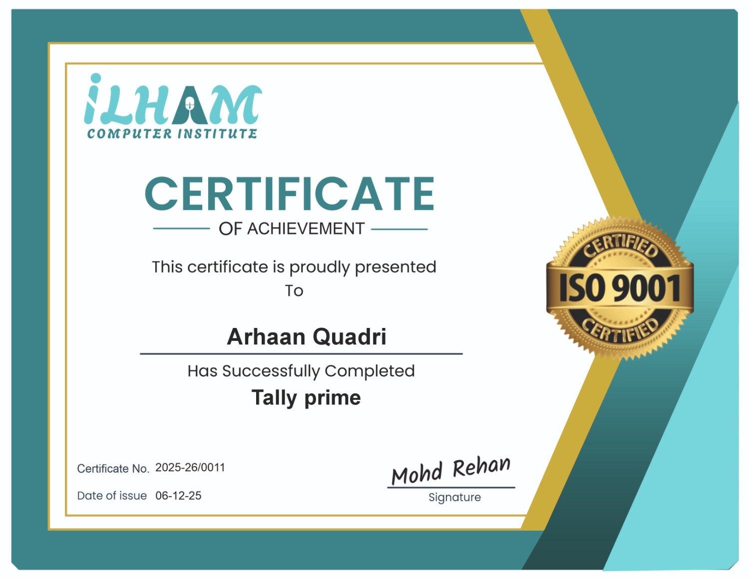 Certificate